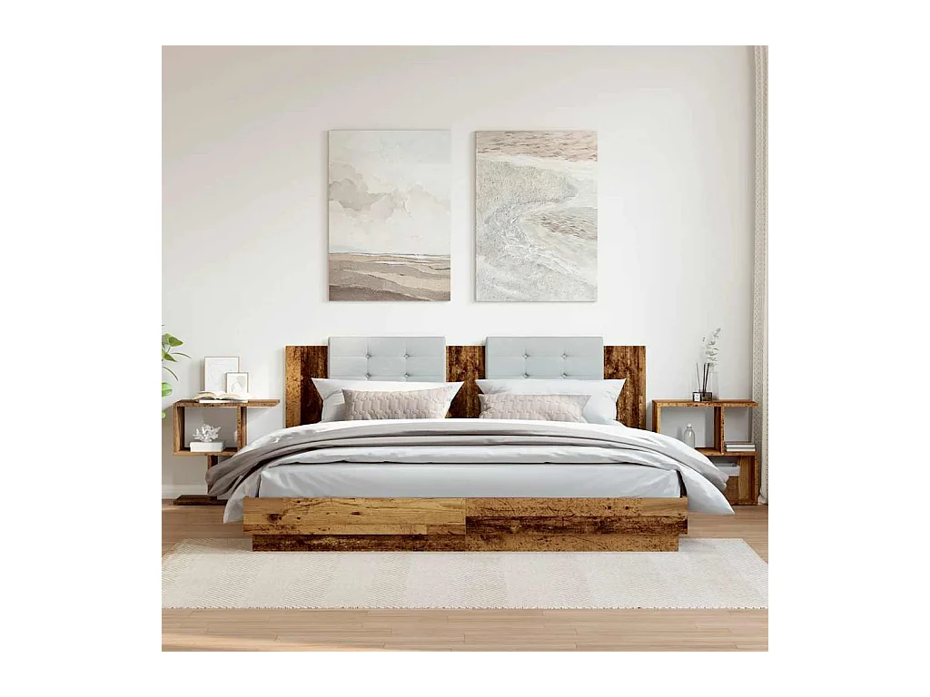 Mesitas de noche | Mesilla de noche 2 uds madera contrachapada envejecida