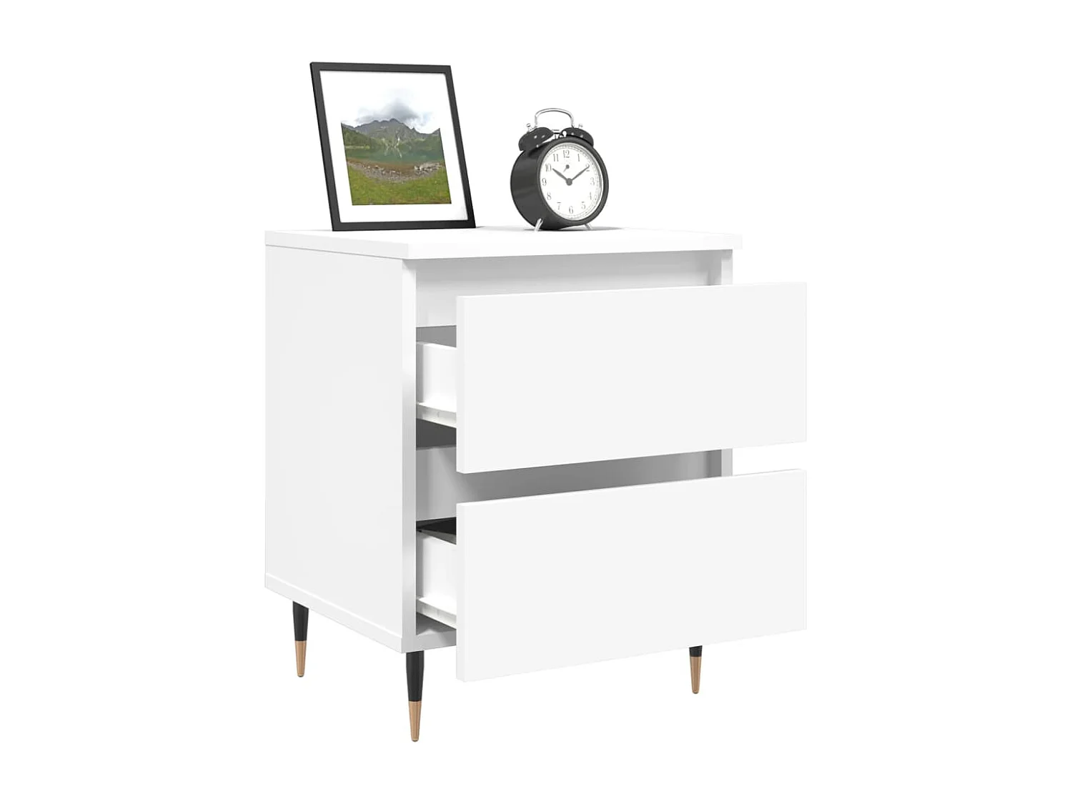 Nachttisch-Beistelltisch Weiß 40x35x50 cm Holzwerkstoff SHL69504