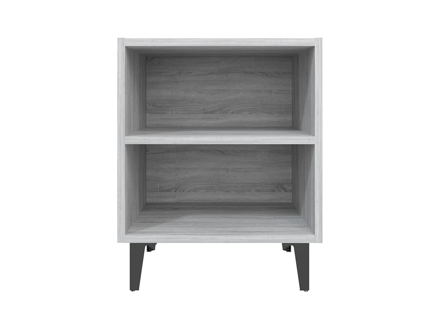 Mesita de noche | Mesilla de noche con patas de metal gris Sonoma 40x30x50 cm