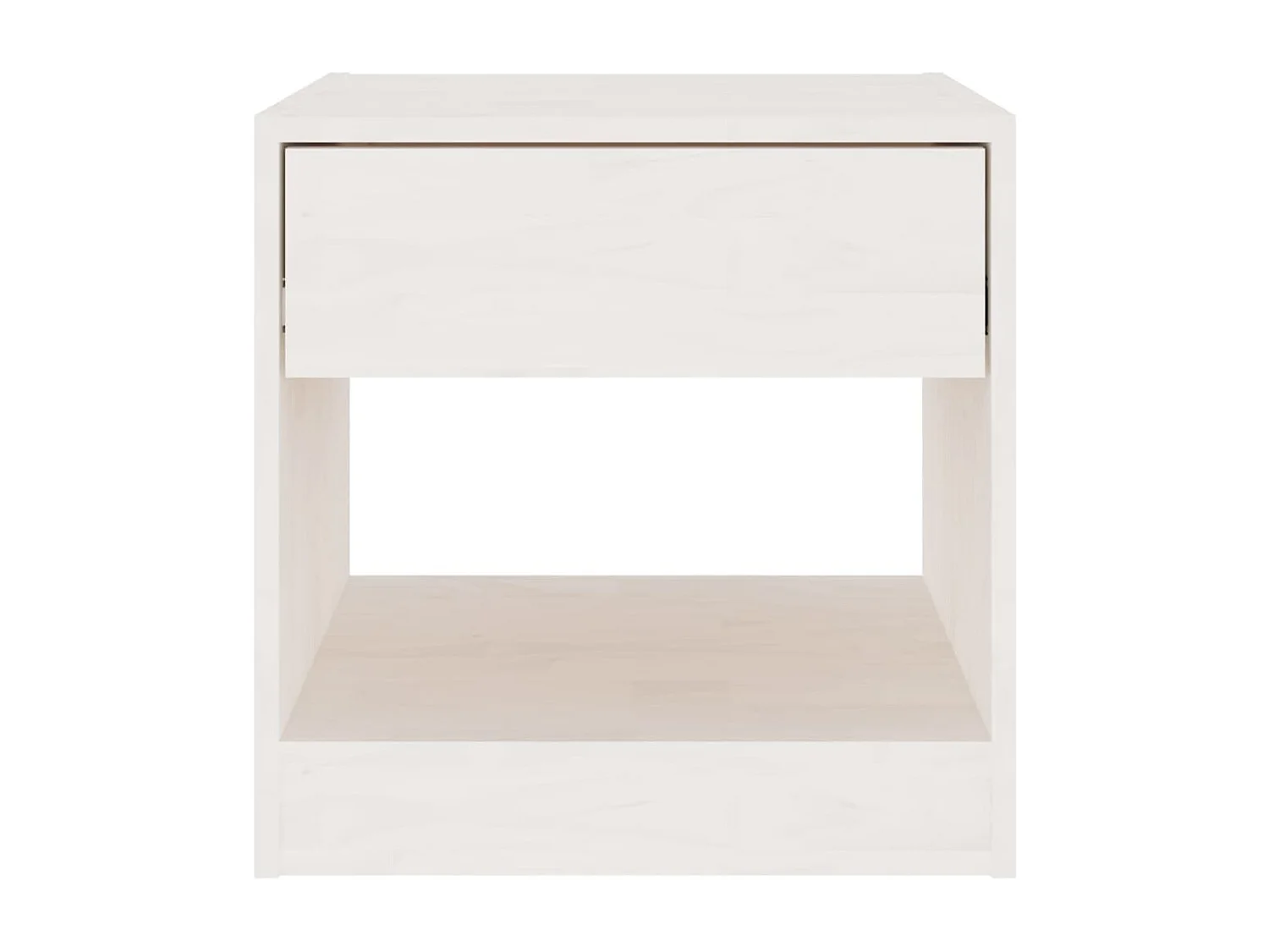 Nachttisch 2er Set-Beistelltisch Weiß 40x31x40 cm Massivholz Kiefer SHL969