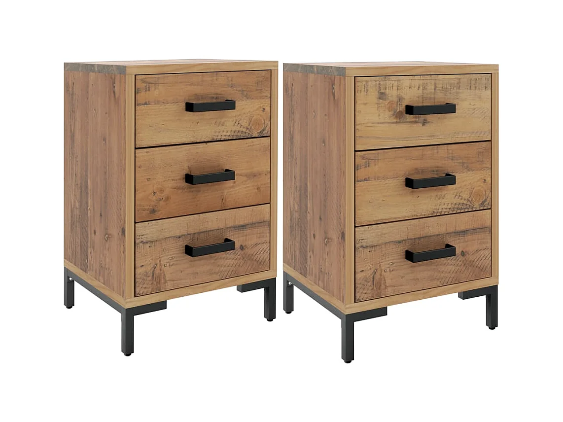 Mesitas de noche | Mesilla de noche 2 uds madera maciza de pino 40x30x55 cm