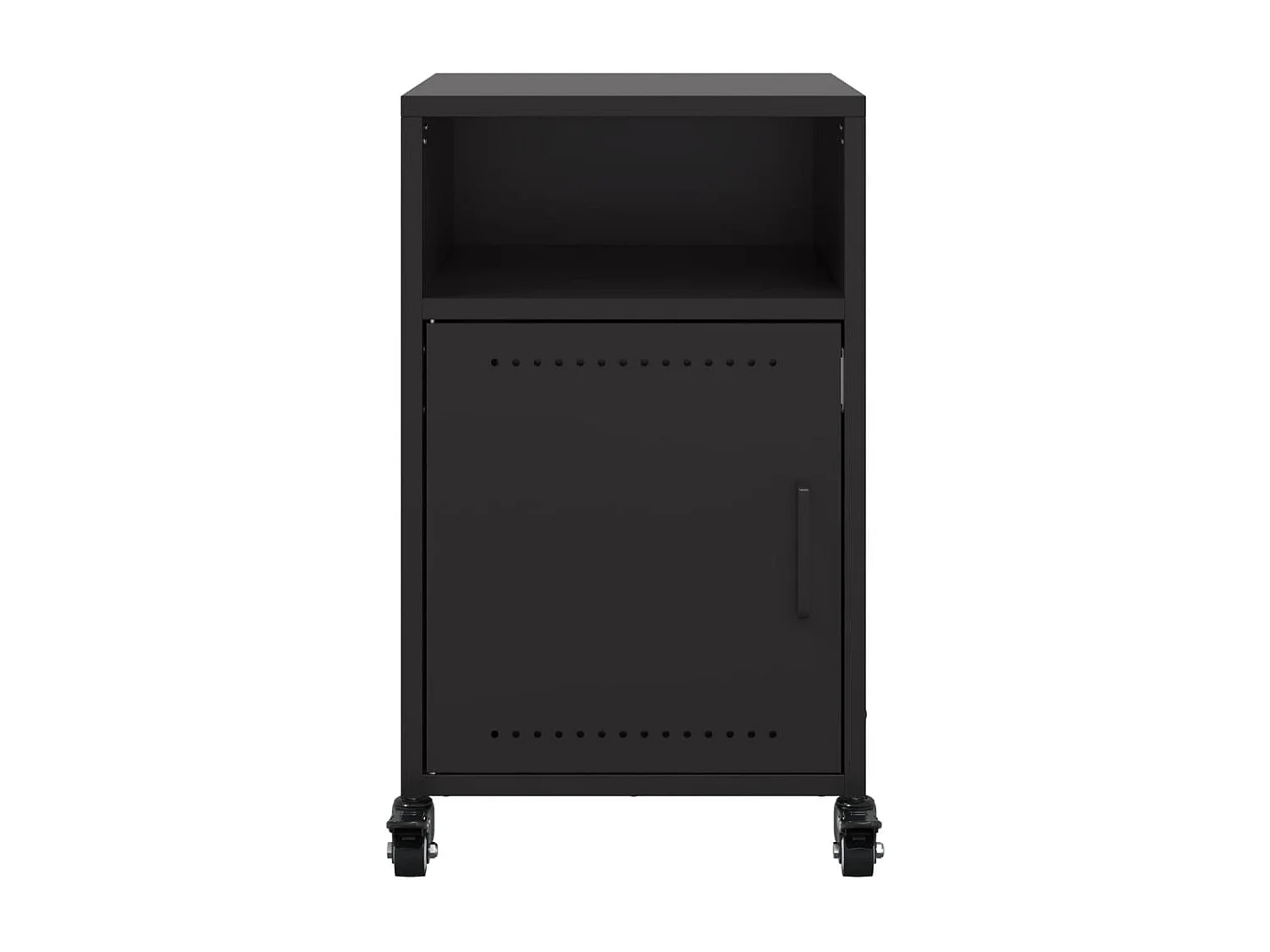 Nachttisch-Beistelltisch-Nachtschrank Schwarz 36x39x59 cm Stahl SHL82334