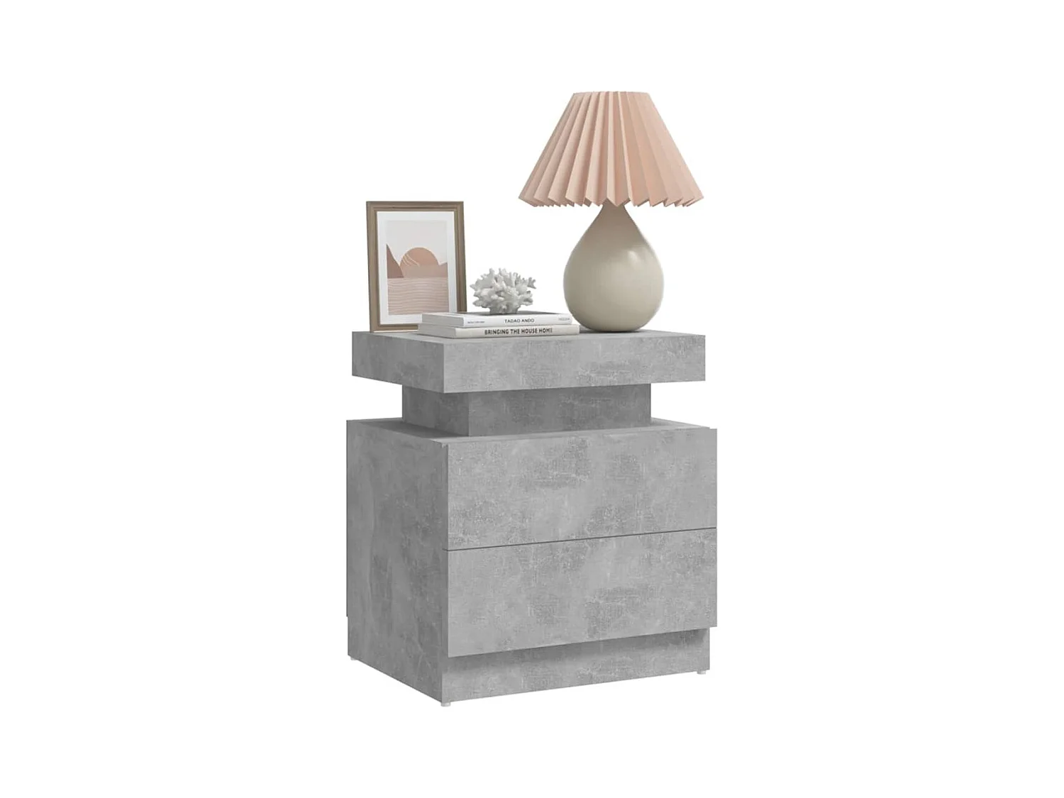 Table de chevet-Table d'appoint Gris béton 45x35x52 cm Bois d'ingénierie