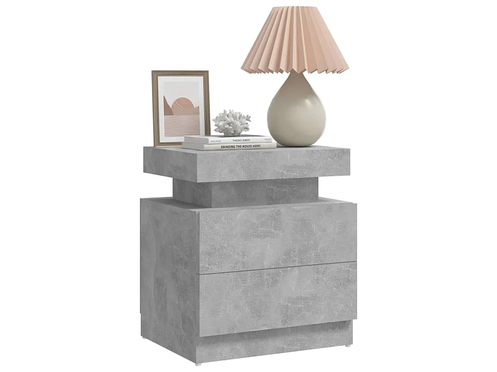 Nachtkastje | Bijzettafel Modern | Opbergkastje 45x35x52 cm bewerkt hout betongrijs