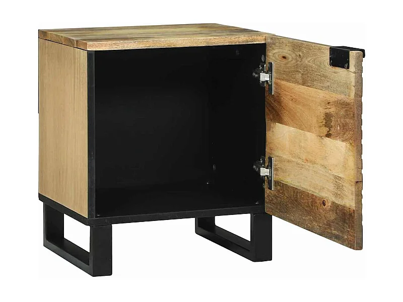 Mesas de noche | Mesa auxiliar | Mesita de noche Marrón y Negro 40x33x46 cm