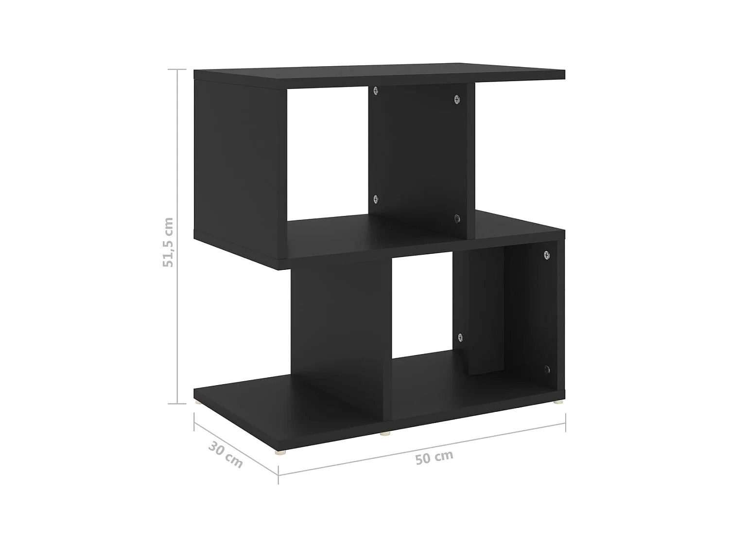 Tables de chevet-Tables de nuit 2 pcs noir 50x30x51,5 cm bois d'ingénierie