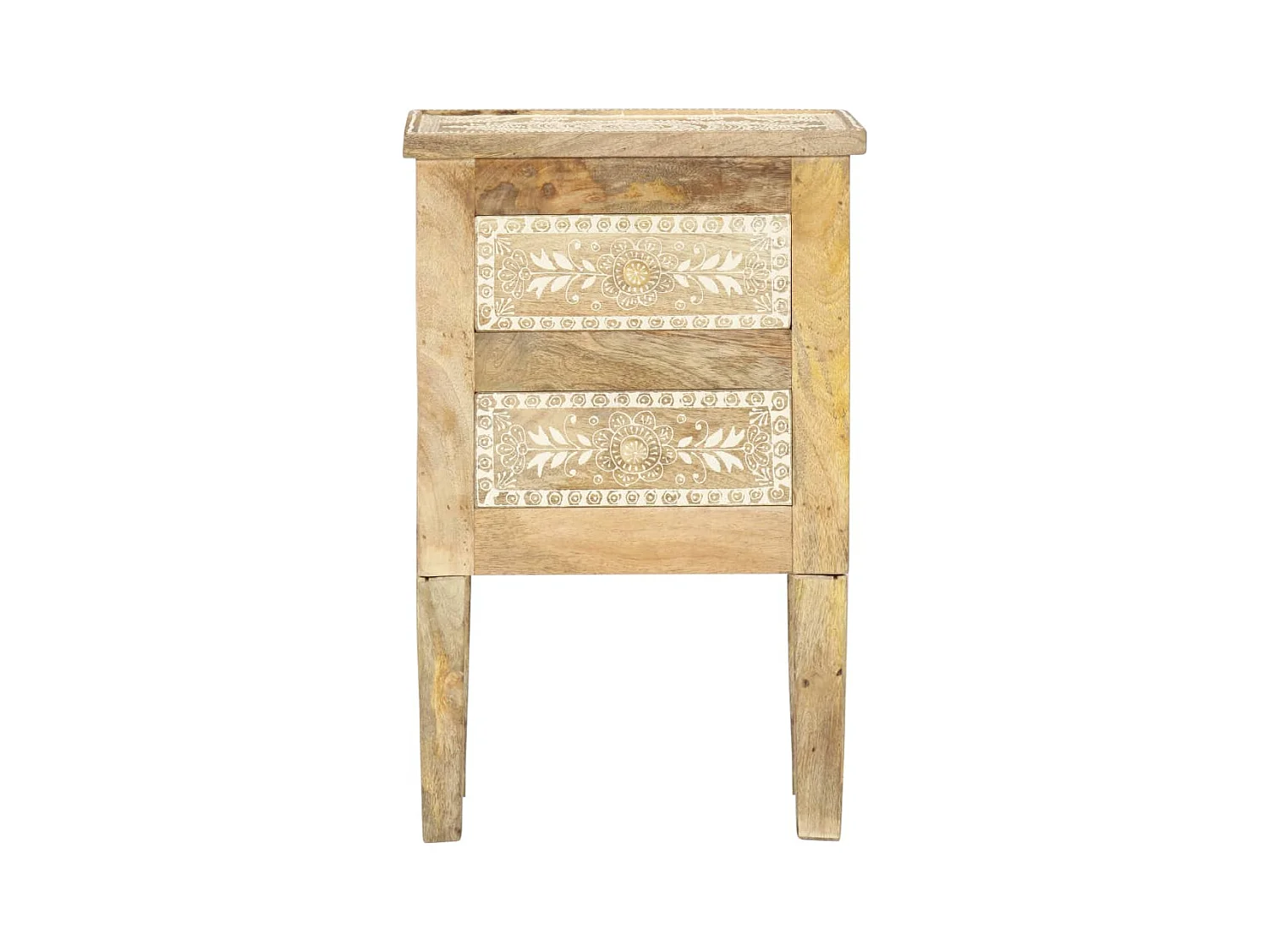 Mesita de noche | Mesilla de noche pintada a mano madera maciza mango 40x30x60 cm