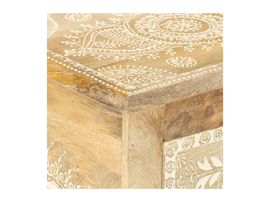 Mesita de noche | Mesilla de noche pintada a mano madera maciza mango 40x30x60 cm