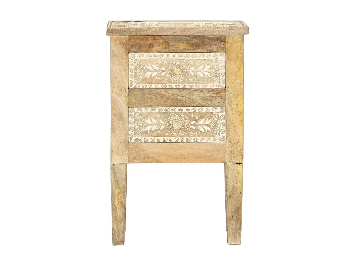 Nachttisch-Beistelltisch Handbemalt 40×30×60 cm Mango Massivholz SHL57562