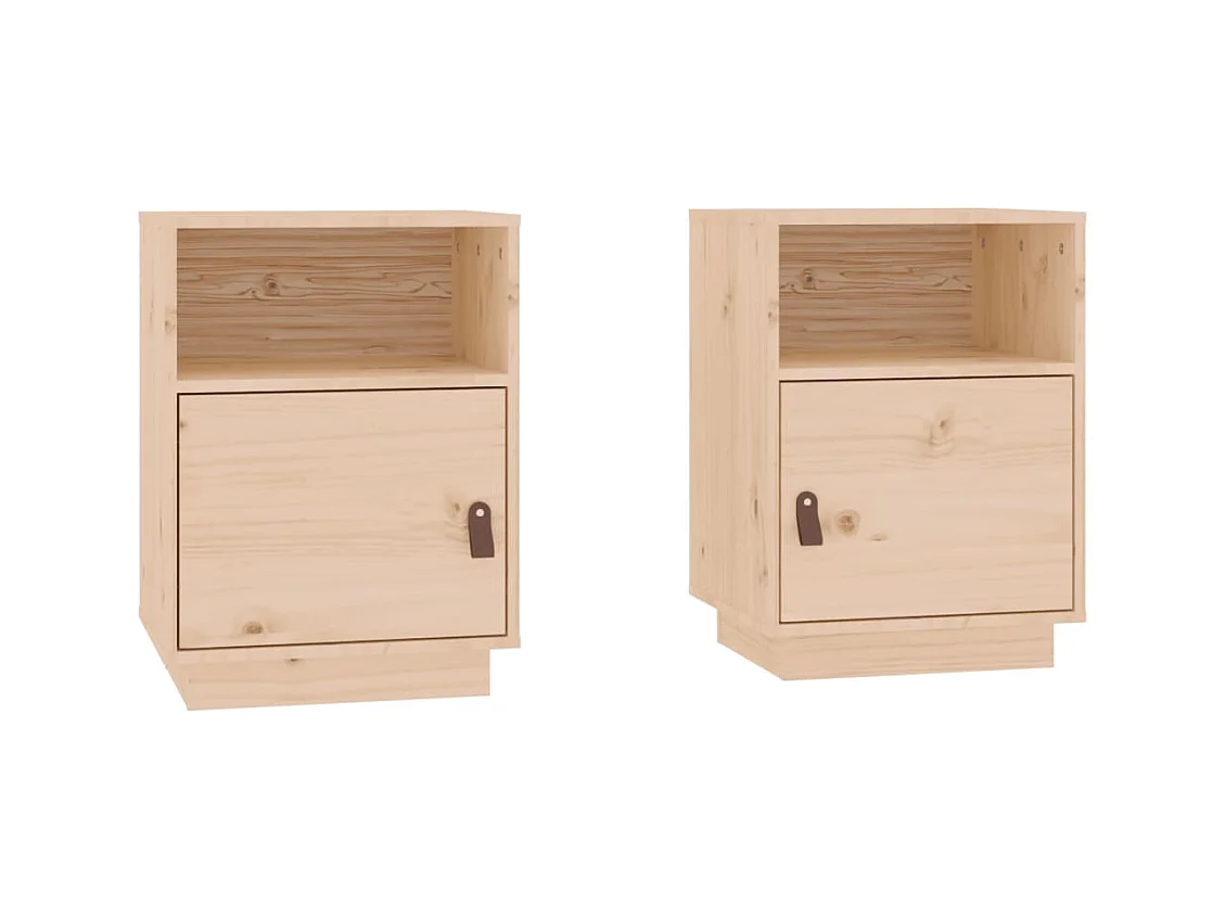 Tables de chevet lot de 2 avec tiroirs 40x34x55 cm Bois de pin massif