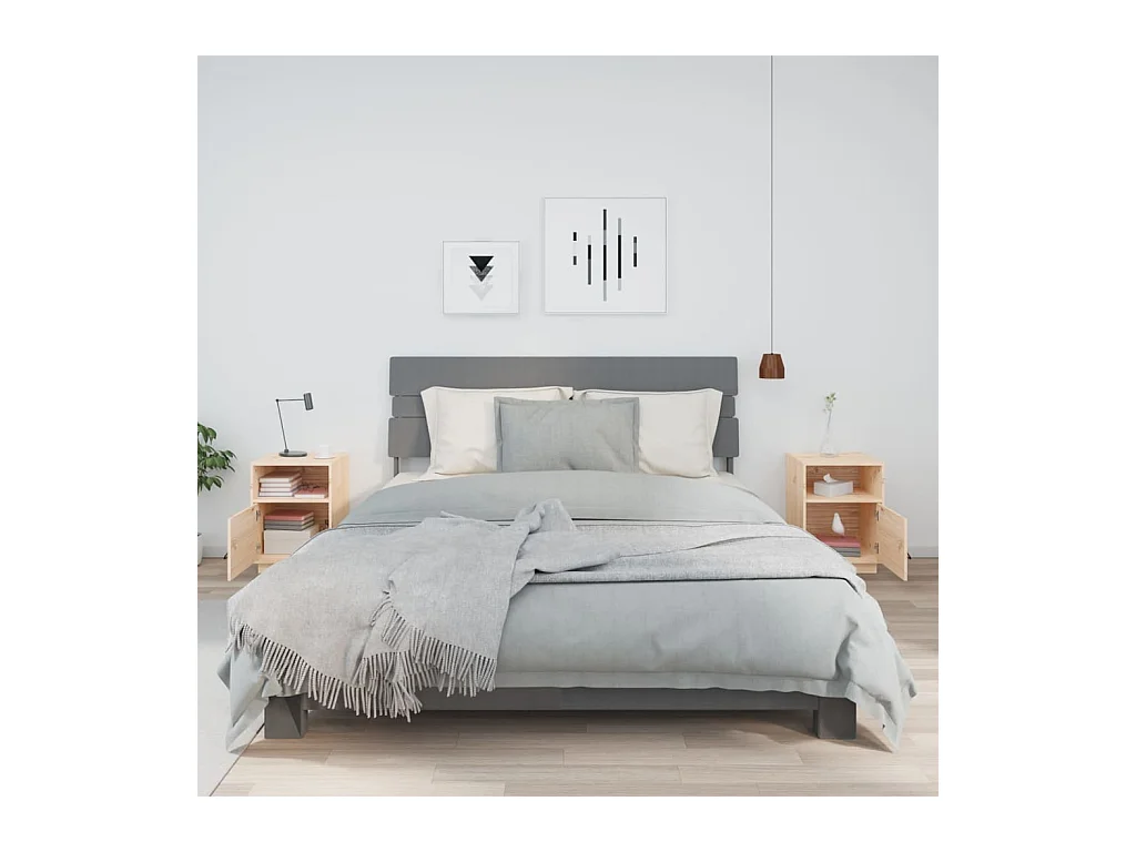 Tables de chevet lot de 2 avec tiroirs 40x34x55 cm Bois de pin massif