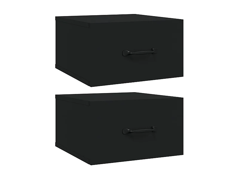 Mesitas de noche | Mesilla de noche de pared 2 uds negro 35x35x20 cm