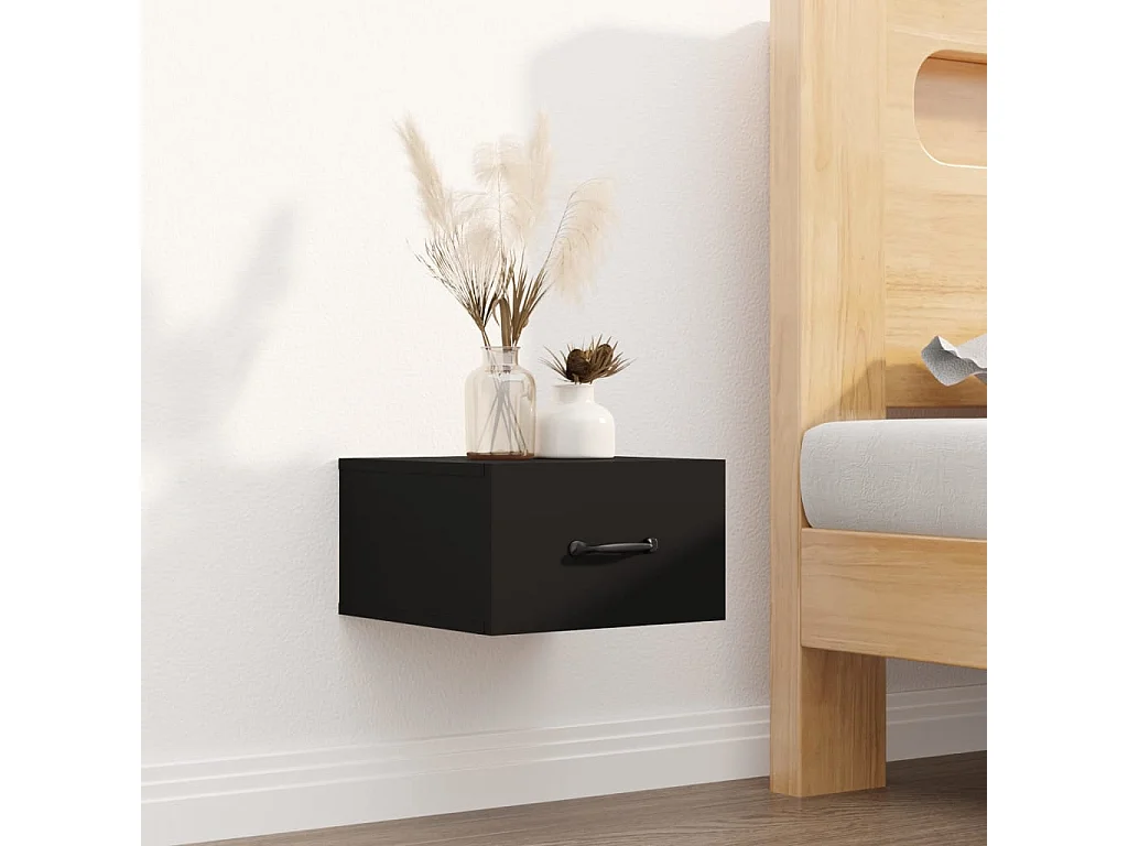 Tables de chevet suspendue Lot de 2 Noir 35x35x20 cm