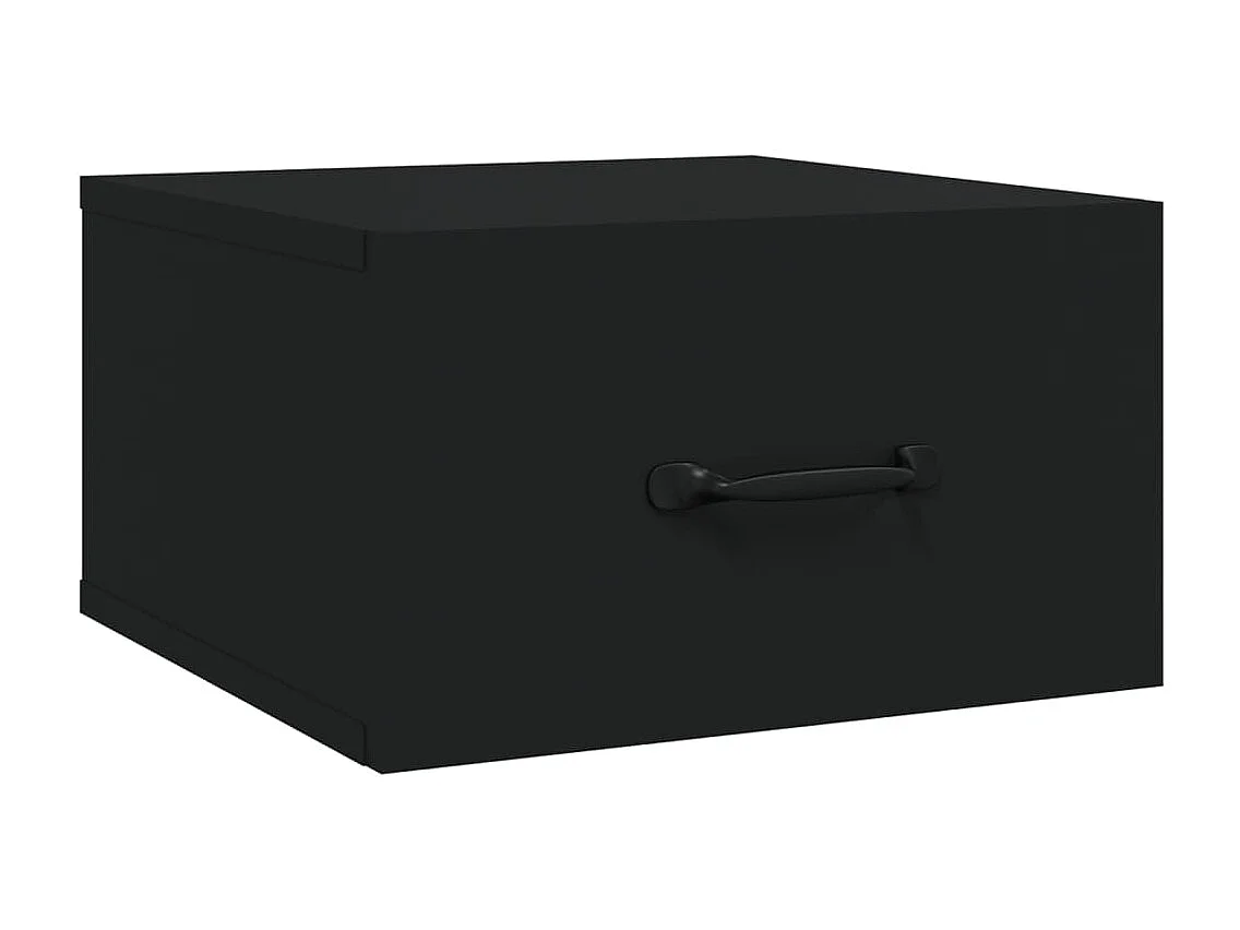 Nachttisch hängend 2er Set | Wand-Nachttische Schwarz 35x35x20 cm SHL50798