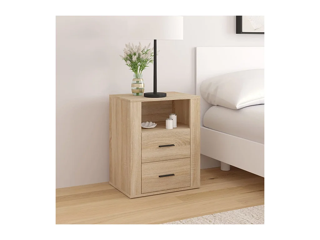 Table de chevet-Table d'appoint-Table de nuit Chêne sonoma 50x36x60 cm Bois d'ingénierie