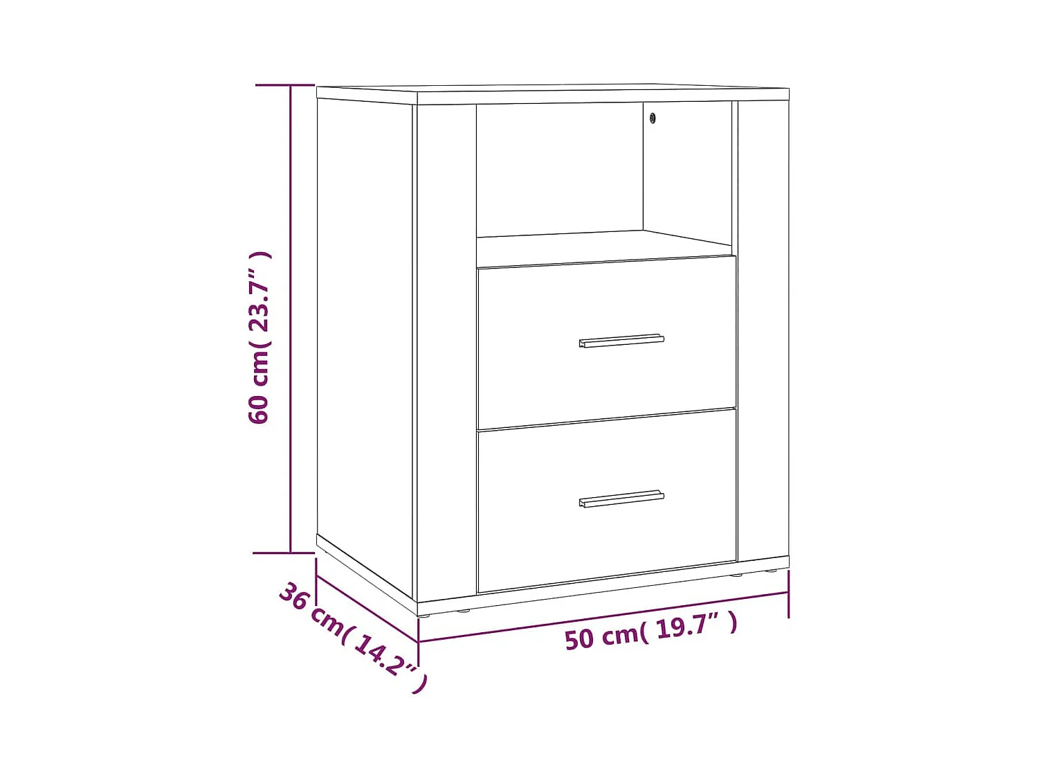 Nachttisch-Beistelltisch Sonoma-Eiche 50x36x60 cm Holzwerkstoff SHL81460
