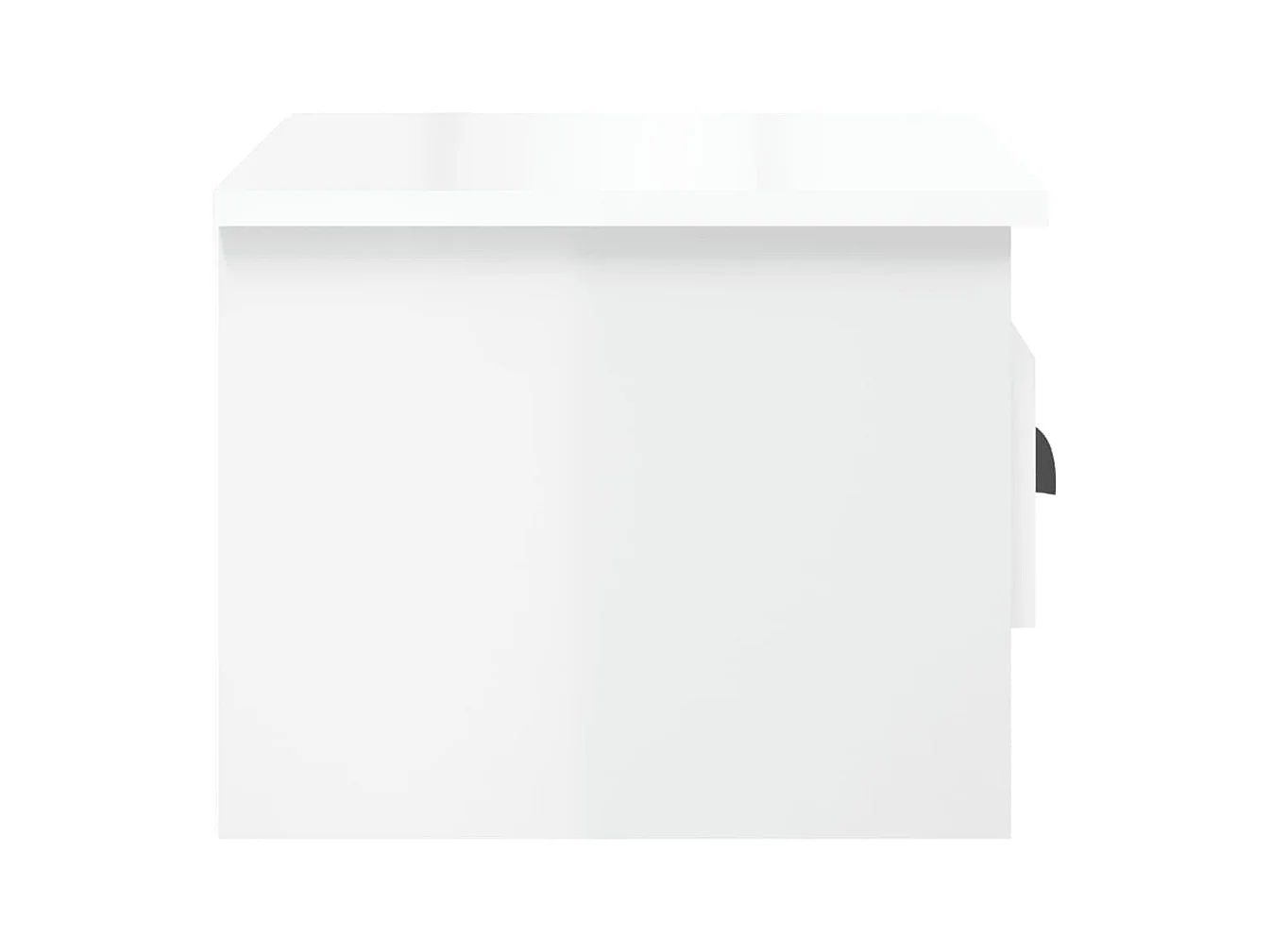 Mesita de noche | Mesilla de noche de pared blanco brillante 41,5x36x28 cm