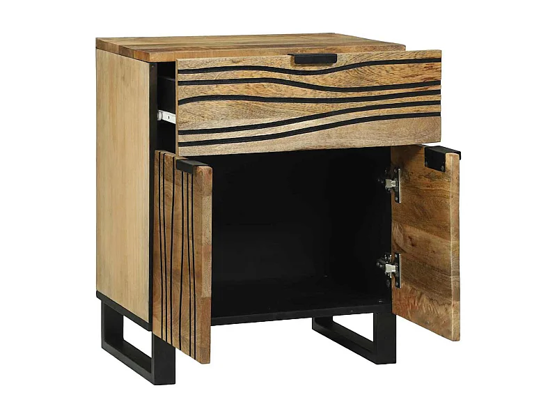 Table de chevet-Table d'appoint avec tiroir Marron 50x33x60 cm