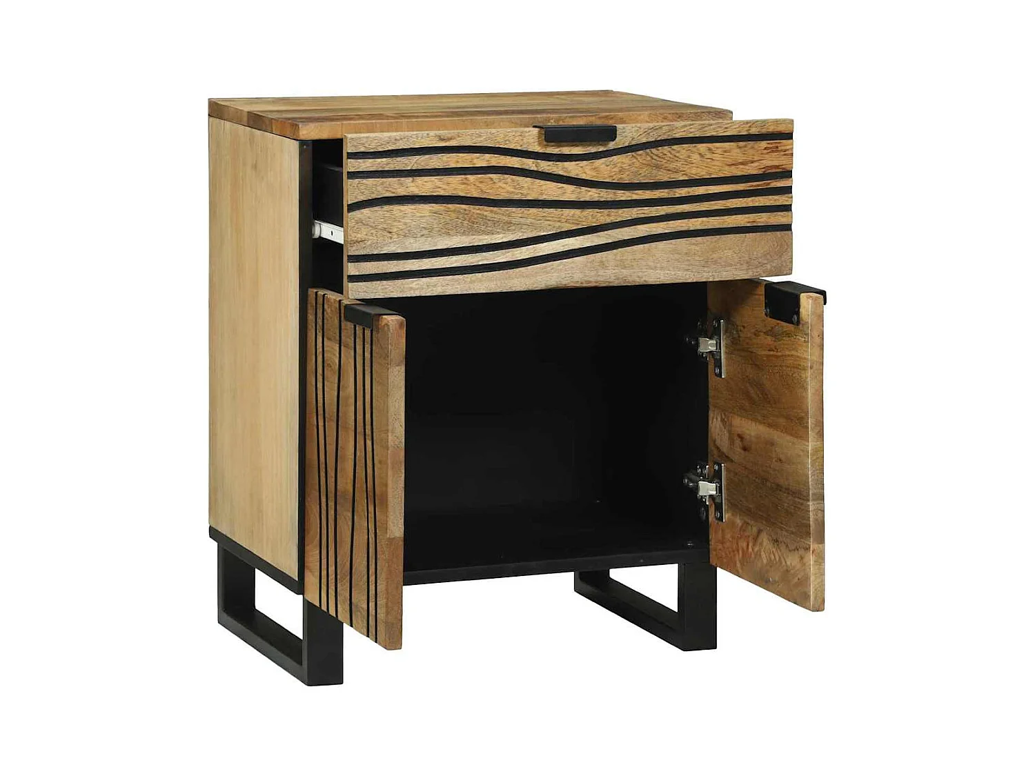 Mesita de Noche | Armario de Noche Marrón 50x33x60 cm madera maciza de mango