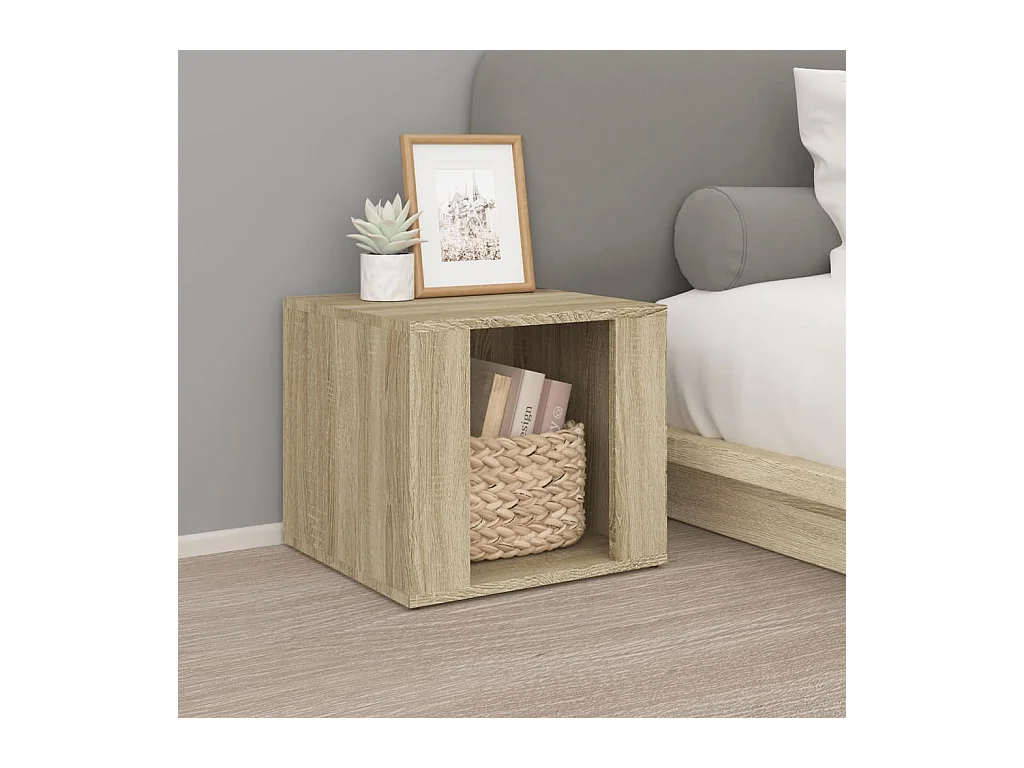 Mesita de noche | Mesilla de noche madera contrachapada roble Sonoma 41x40x36 cm