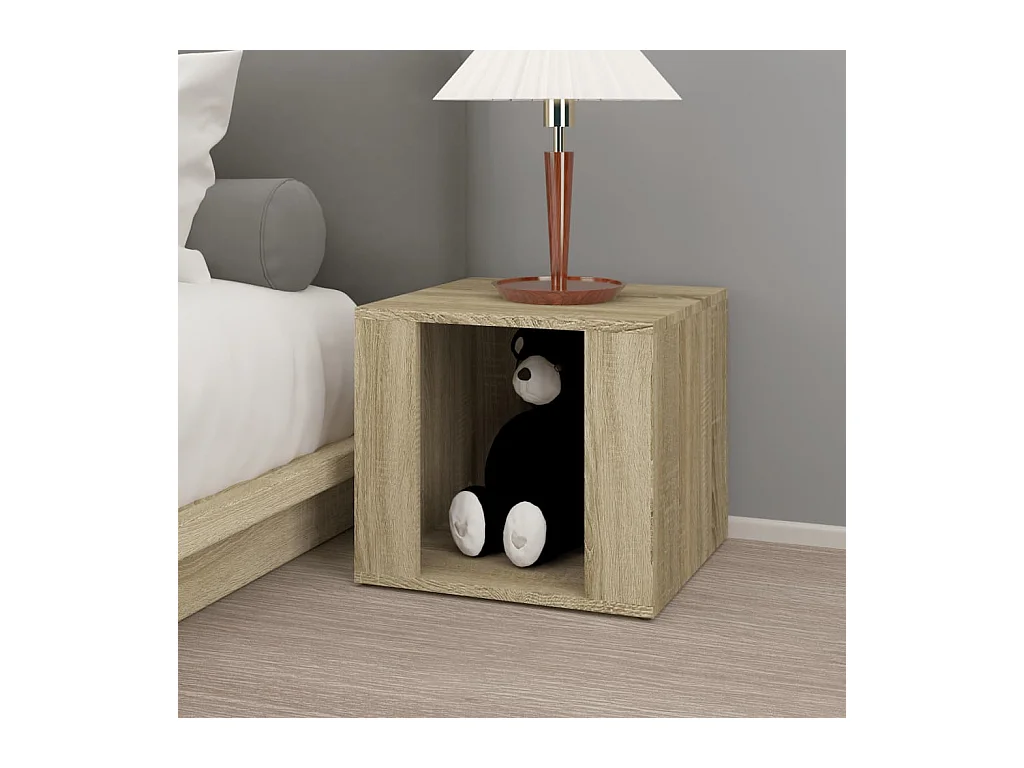 Mesita de noche | Mesilla de noche madera contrachapada roble Sonoma 41x40x36 cm
