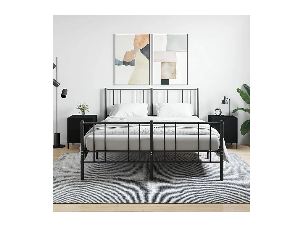 Mesa de Cabeceira Moderna 2 peças 40x40x50 cm derivados de madeira preto