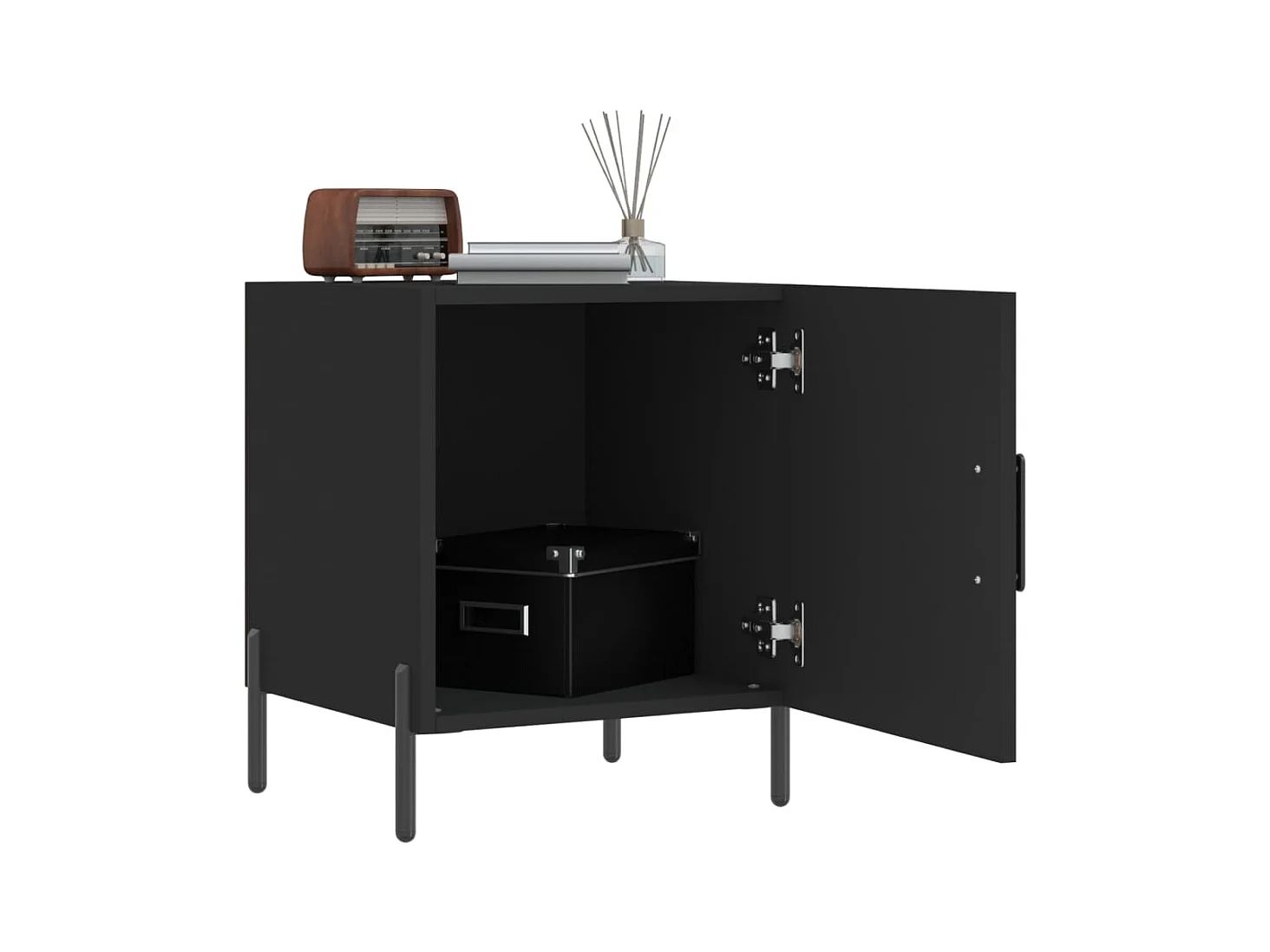 Mesa de Cabeceira Moderna 2 peças 40x40x50 cm derivados de madeira preto