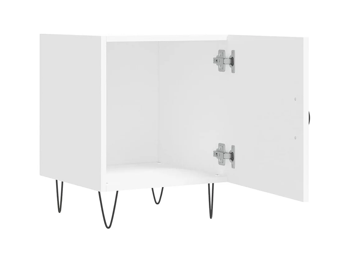 Lot de 2 Tables de chevet Étroite avec Étagère de rangement blanc 40x40x50 cm bois d’ingénierie