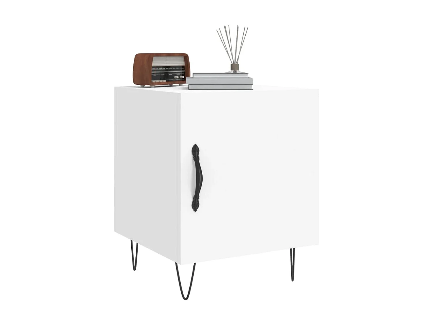 Nachttisch 2er Set-Beistelltisch-Nachttischkommode Weiß 40x40x50 cm Holzwerkstoff SHL92670