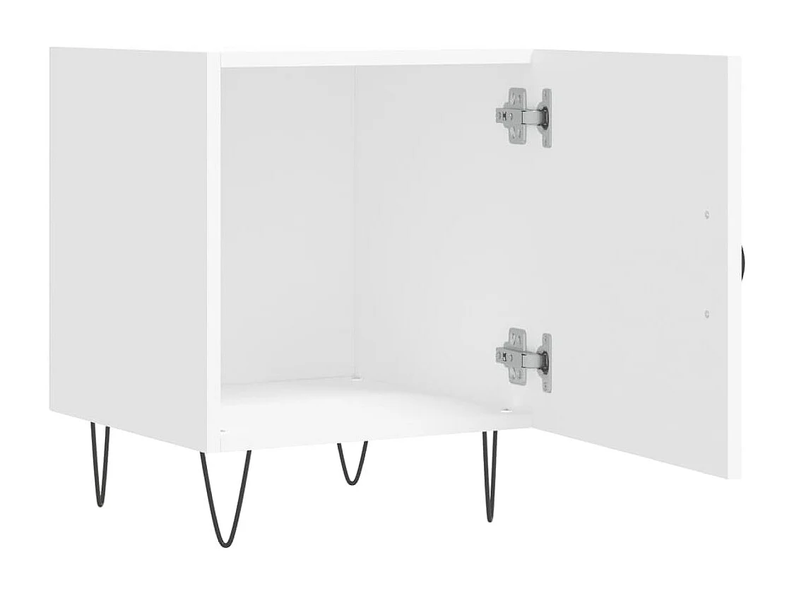 Nachttisch 2er Set-Beistelltisch-Nachttischkommode Weiß 40x40x50 cm Holzwerkstoff SHL92670