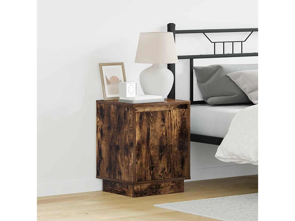Nachttisch-Beistelltisch Geräucherte Eiche 39 x 34,5 x 50 cm Holzwerkstoff SHL99798