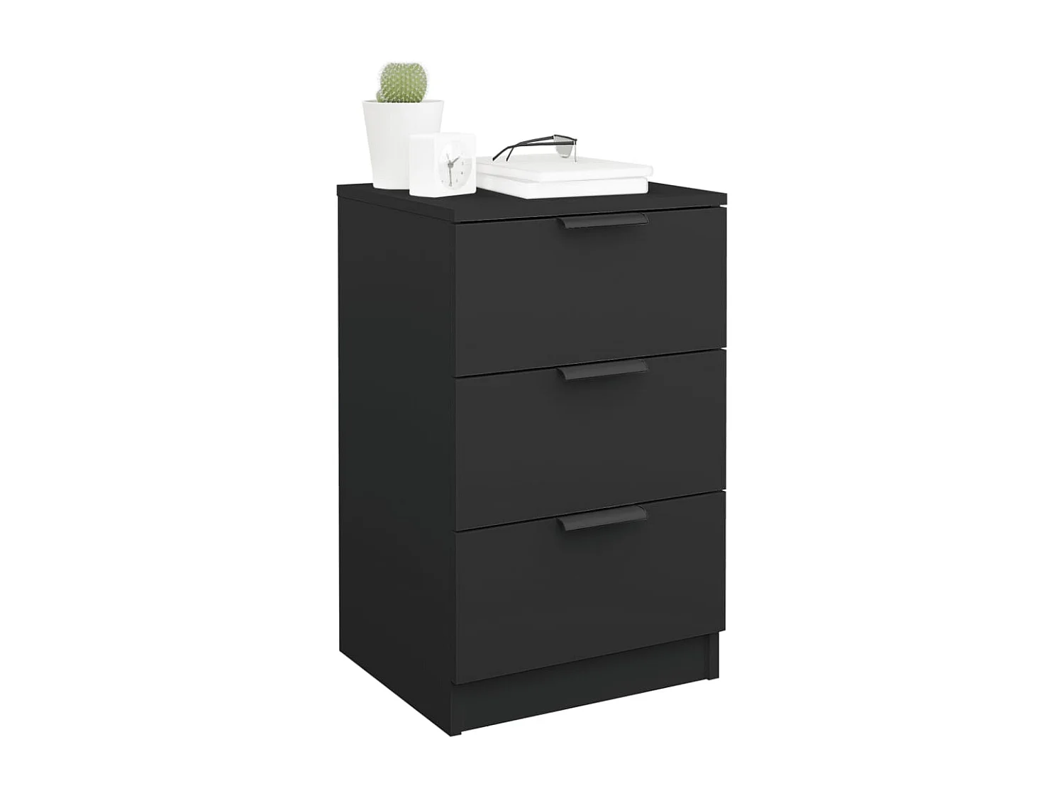 Nachttisch 2er Set-Beistelltisch Schwarz 40x36x65 cm SHL11180