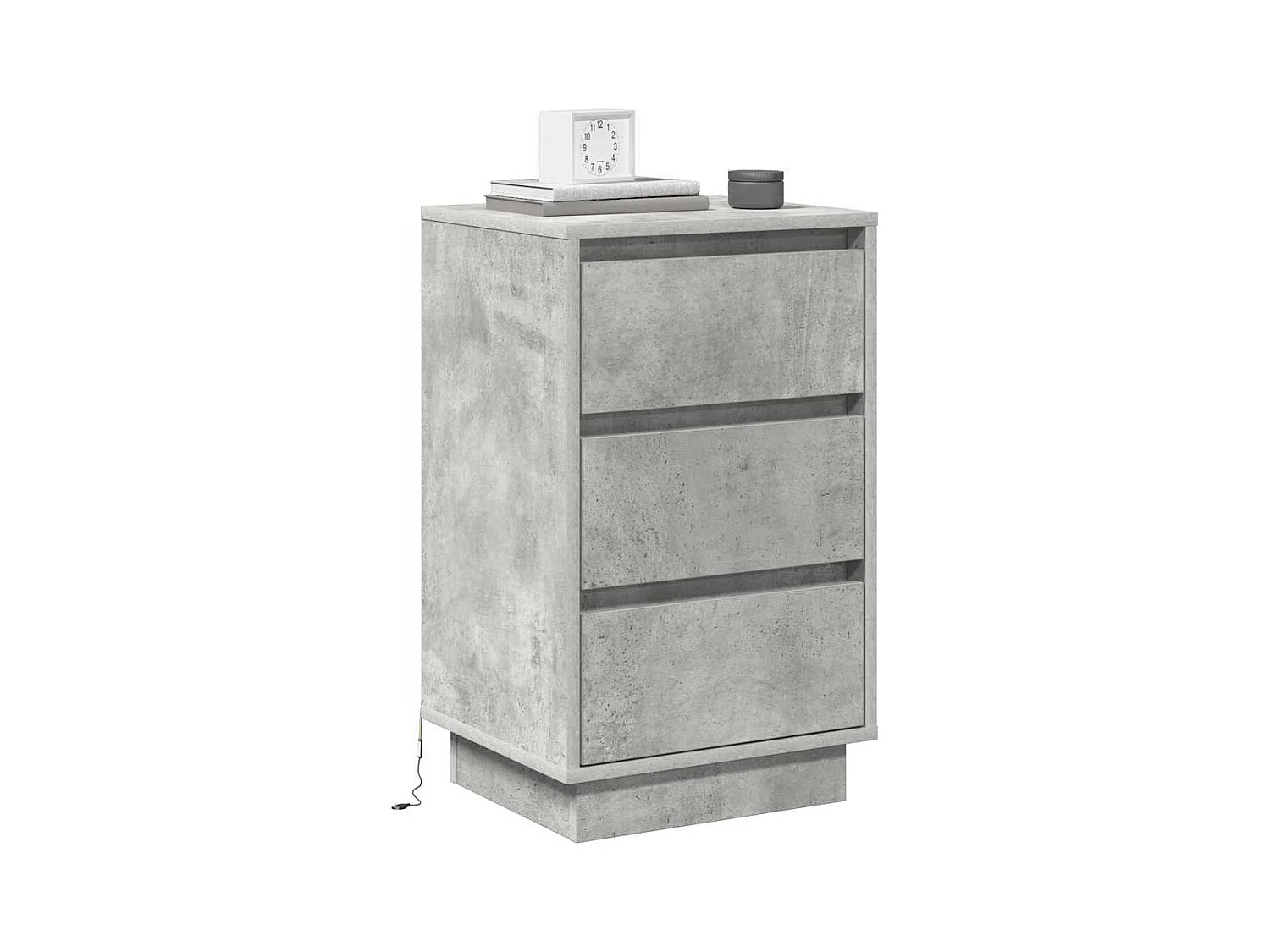 Table de chevet-Table d'appoint avec tiroir avec Gris béton 39x34,5x65 cm