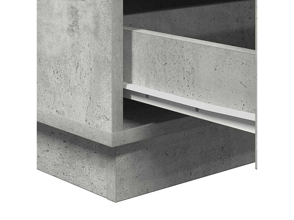 Table de chevet-Table d'appoint avec tiroir avec Gris béton 39x34,5x65 cm