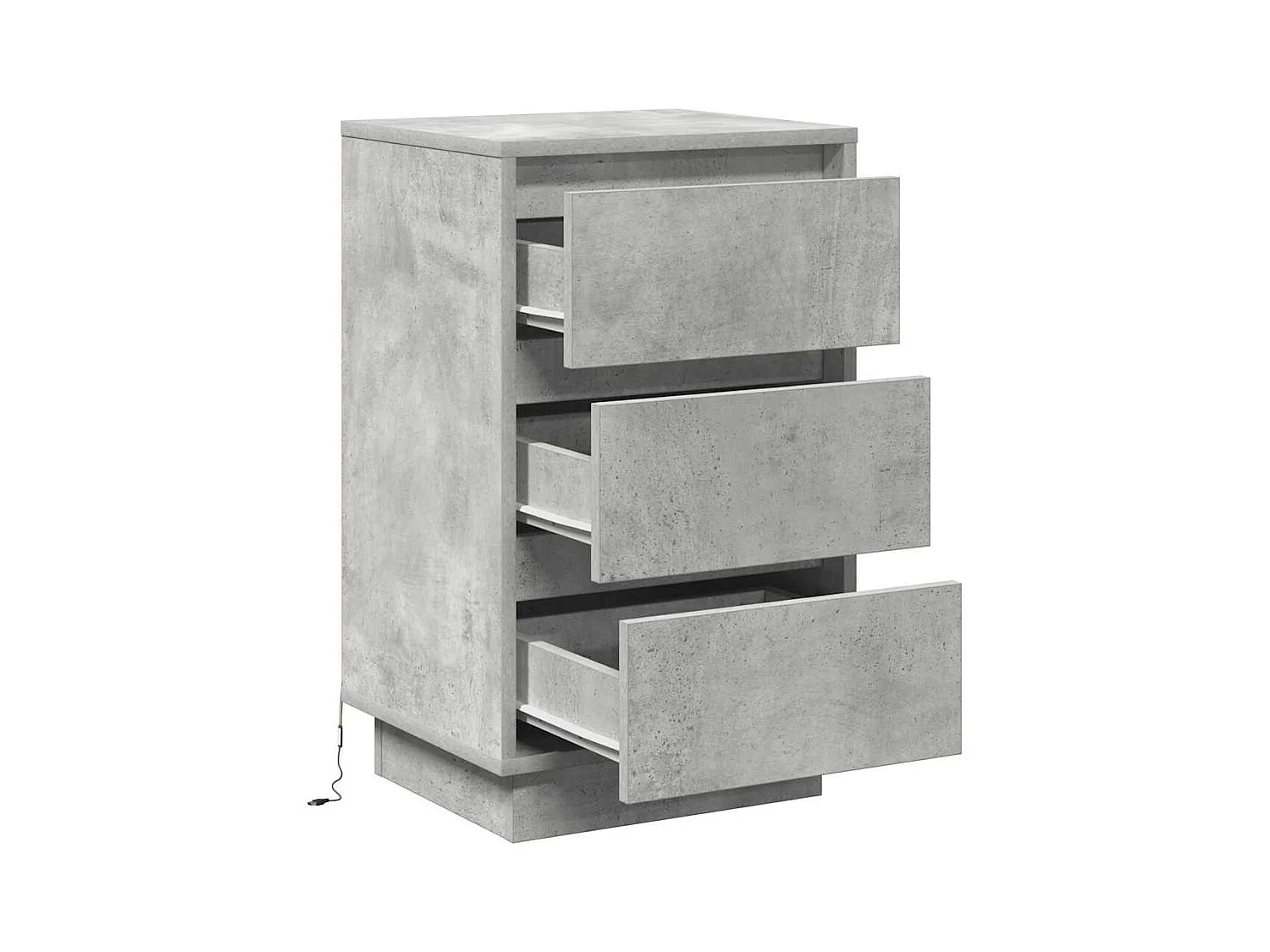 Mesita de Noche | Armario de Noche con cajón con Gris Concreto 39x34.5x65 cm