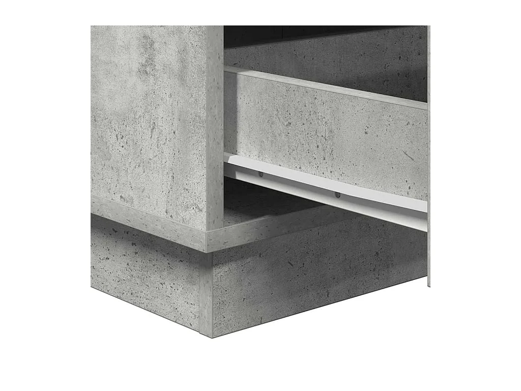 Mesita de Noche | Armario de Noche con cajón con Gris Concreto 39x34.5x65 cm