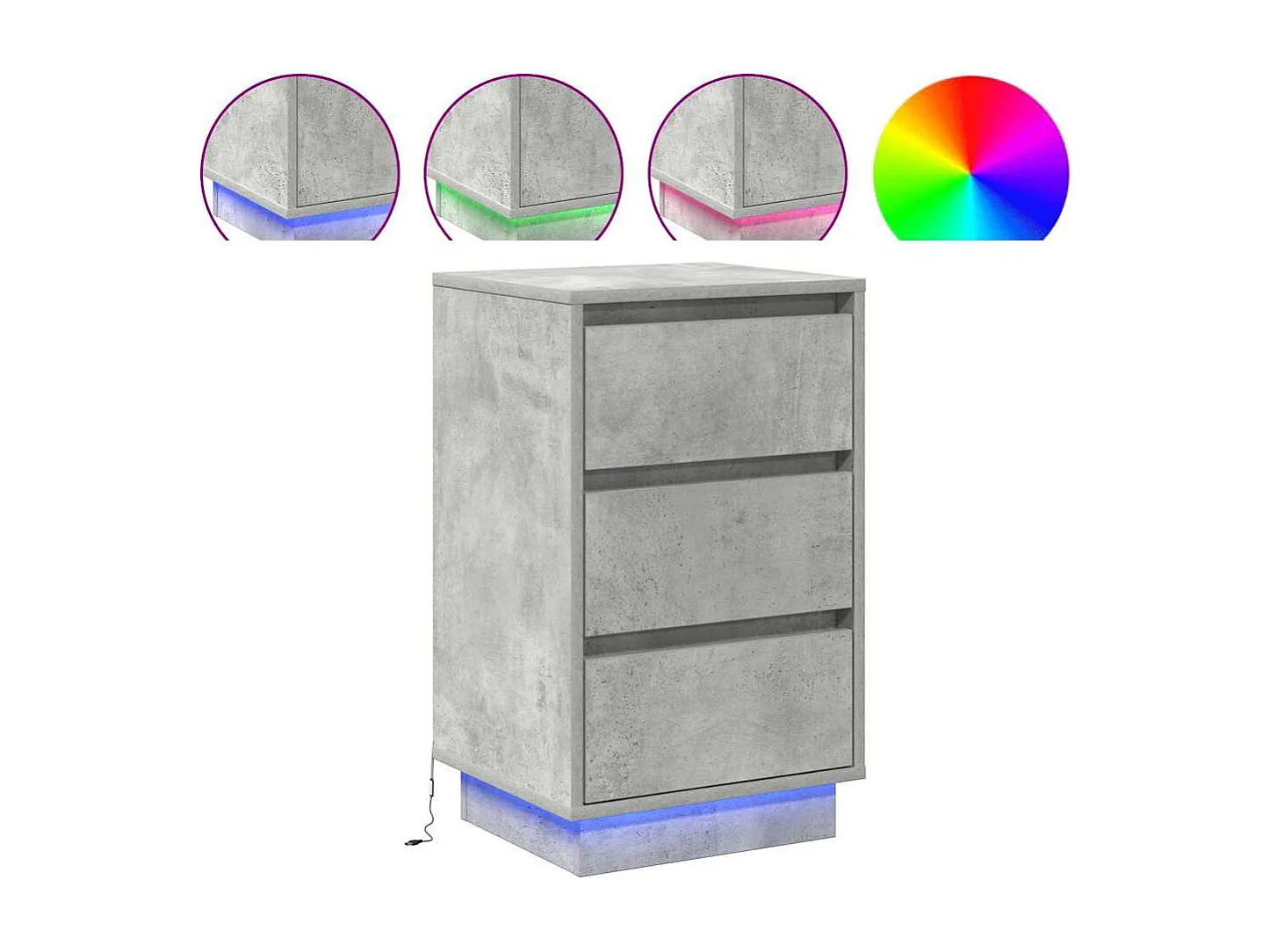 Nachttisch-Beistelltisch Beton Grau 39 x 34,5 x 65 cm Holzwerkstoff SHL94270