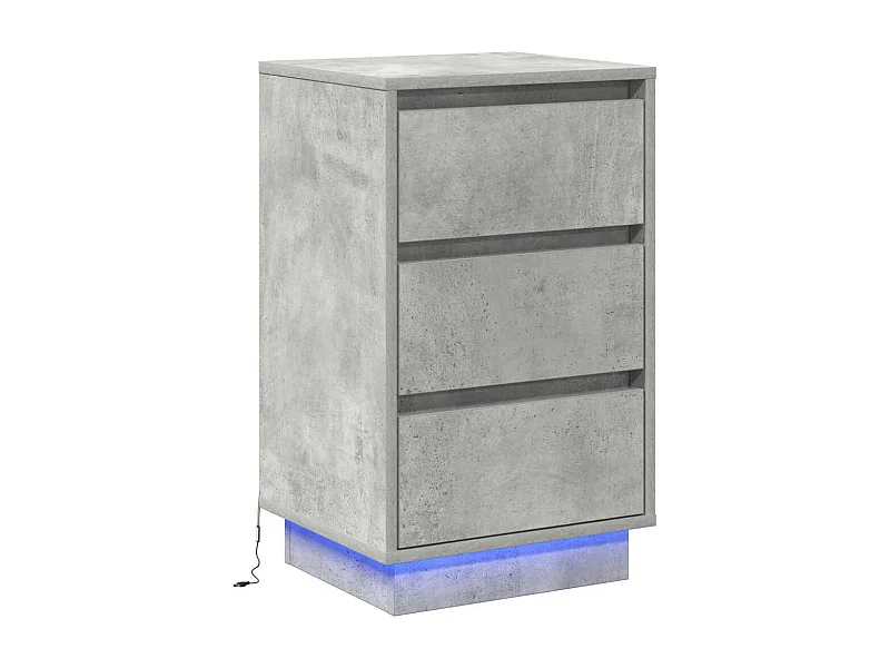 Nachtkastje met lade | Bijzettafel Modern | Opbergkastje Beton Grijs 39 x 34.5 x 65 cm Bewerkt hout