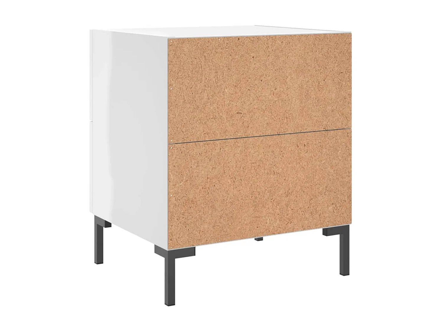 Mesita de noche | Mesilla de noche 2 uds madera ingeniería blanco brillo 40x35x47,5cm