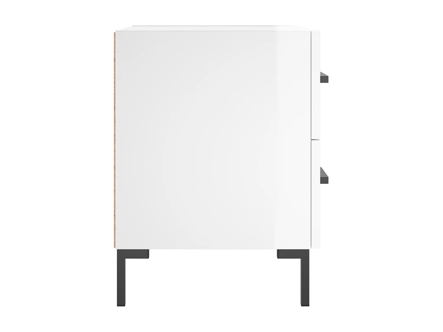 Nachttisch 2er Set-Beistelltisch-Nachttischkommode Hochglanz-Weiß 40x35x47,5 cm Holzwerkstoff SHL96716