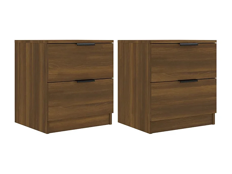 Tables de chevet lot de 2 avec Tiroirs Chêne marron Bois d'ingénierie