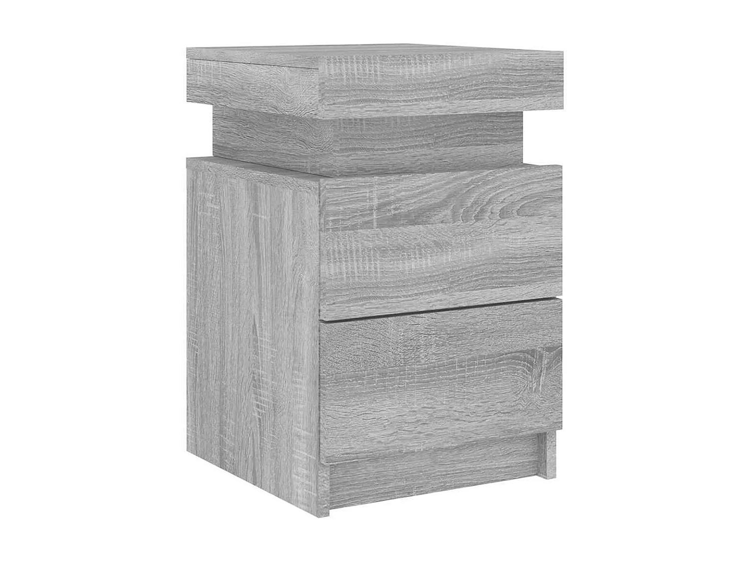 Mesitas de noche | Mesilla de noche con luces LED 2 uds gris Sonoma 35x39x55 cm