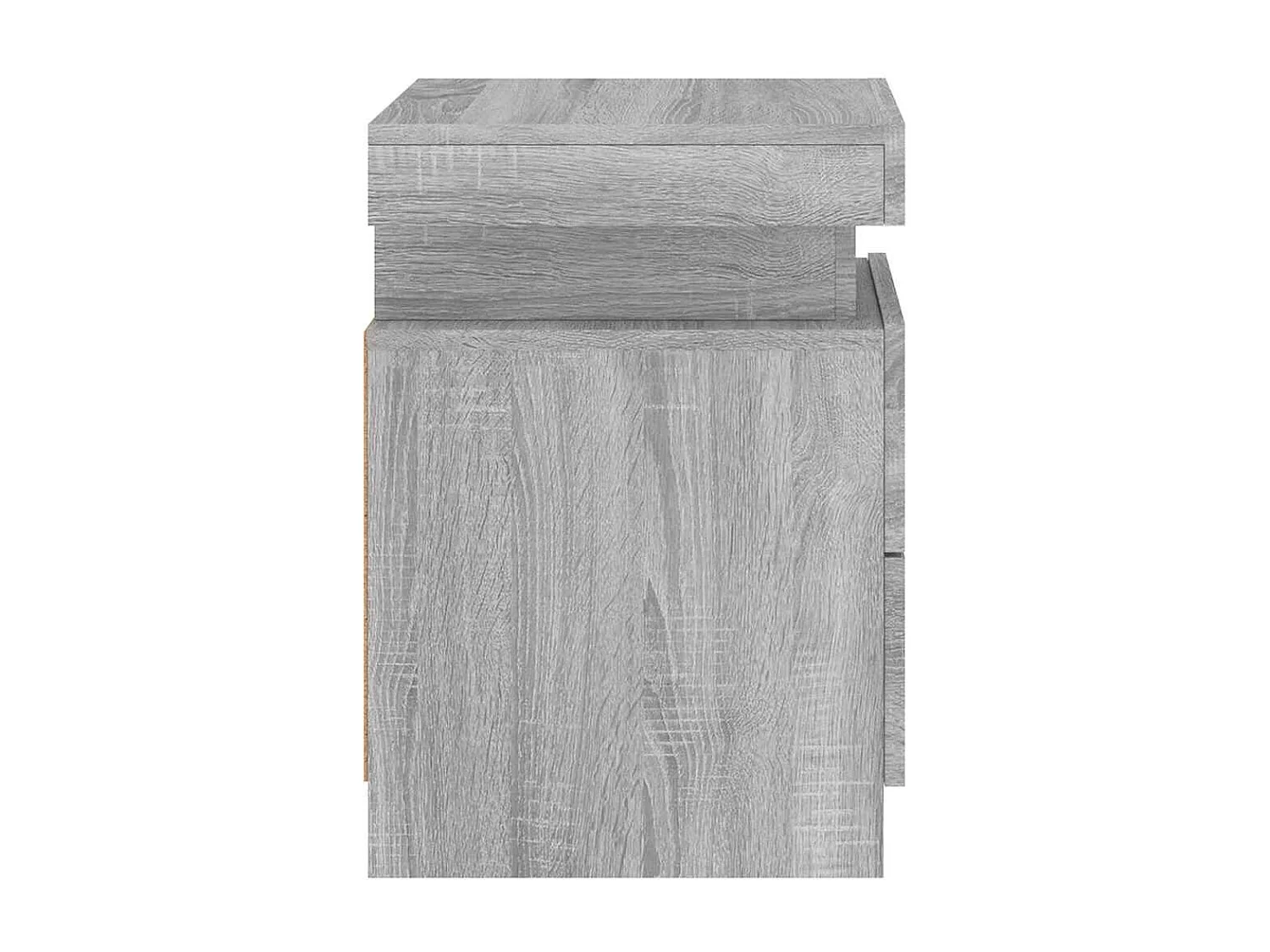 Mesitas de noche | Mesilla de noche con luces LED 2 uds gris Sonoma 35x39x55 cm