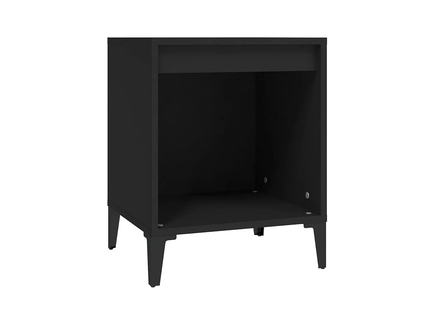 Tables de chevet lot de 2 avec compartiments ouverts Noir 40x35x50 cm