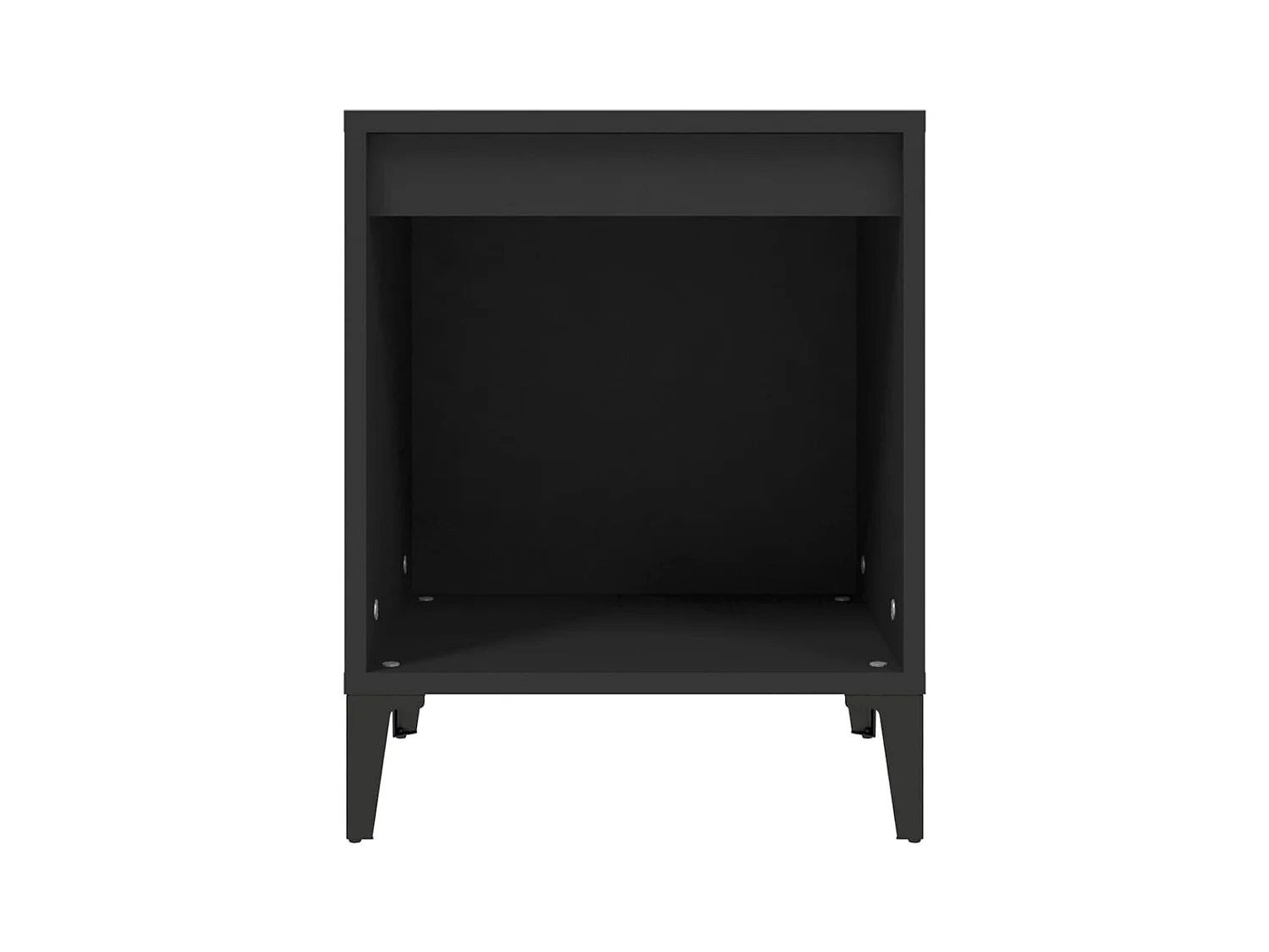 Tables de chevet lot de 2 avec compartiments ouverts Noir 40x35x50 cm