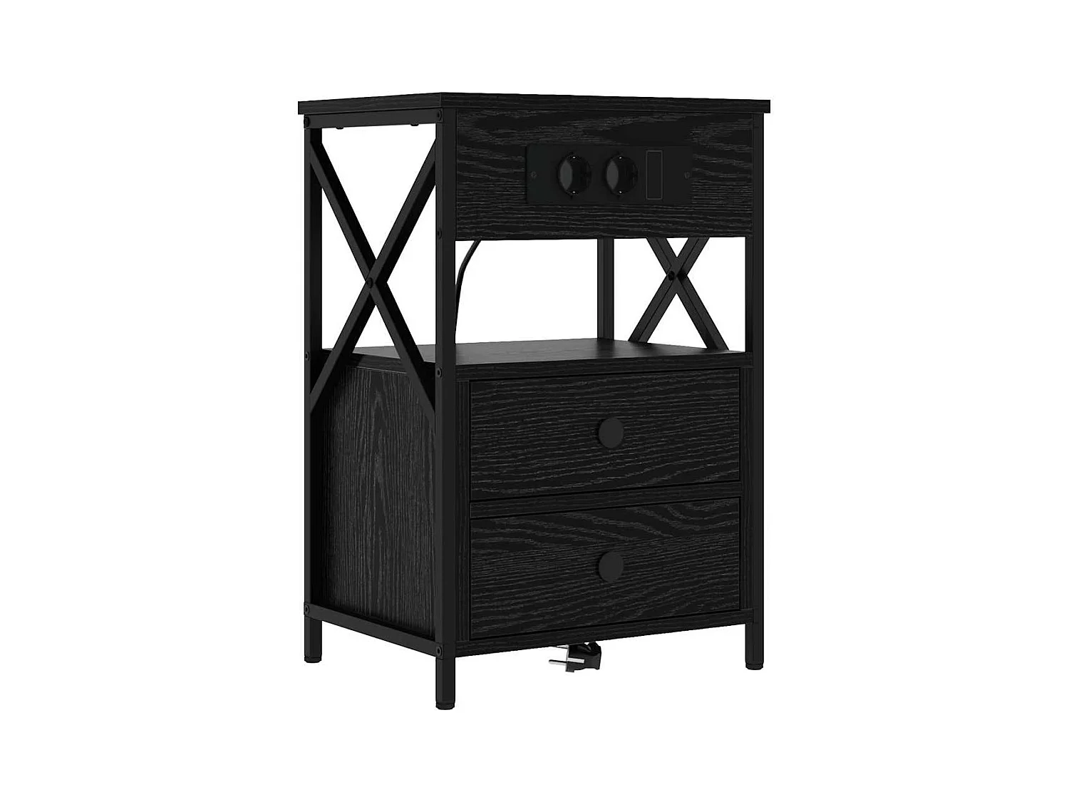 Mesita de Noche | Armario de Noche | Mesilla de noche con cajón Roble negro 40x31x60 cm