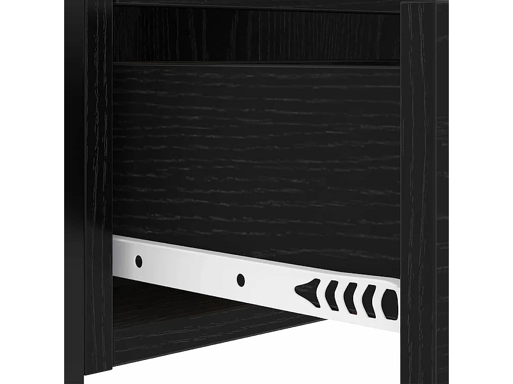 Nachttisch-Beistelltisch Schwarz Eichen-Optik 40 x 31 x 60 cm Holzwerkstoff SHL46385