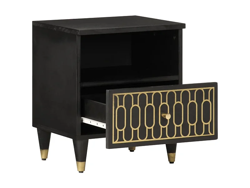 Mesita de noche | Mesilla de noche de madera maciza de mango 40x33x46 cm