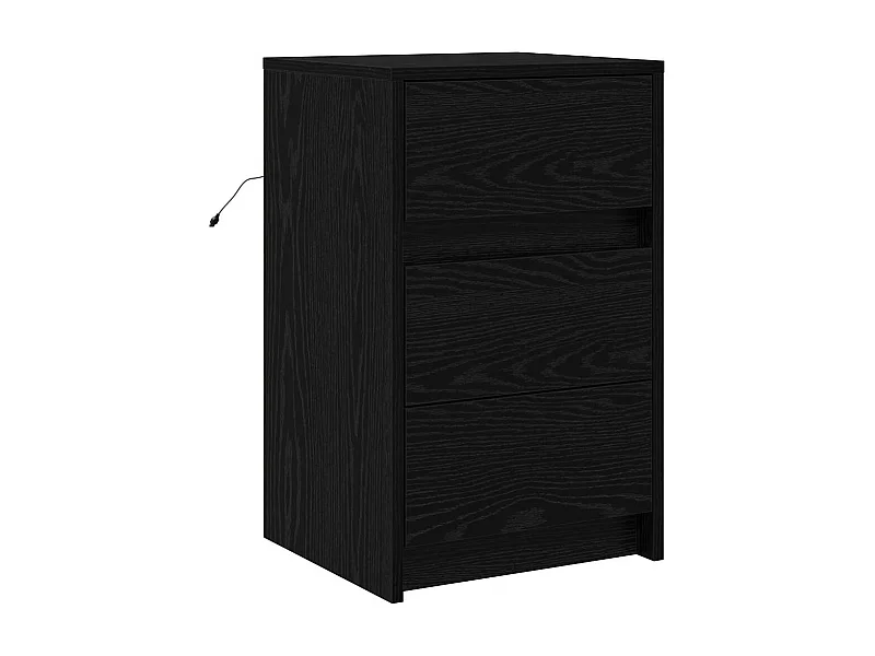 Mesita de Noche | Armario de Noche con cajón con Roble negro 38x34x61 cm