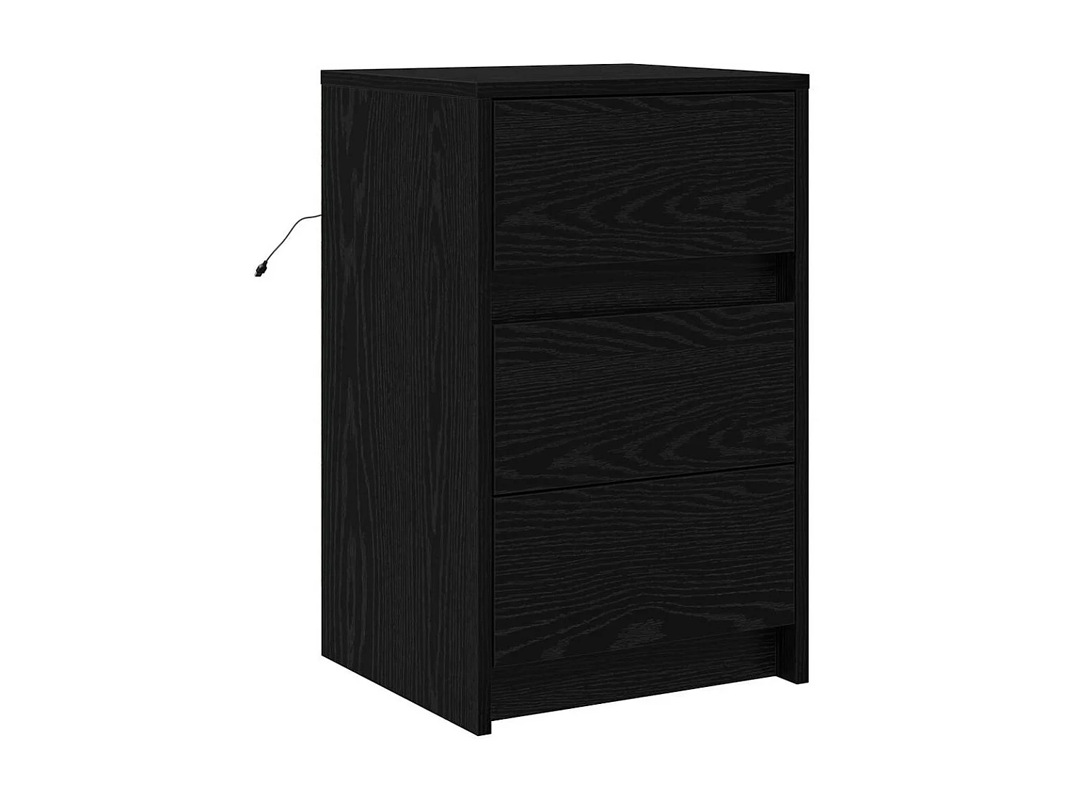 Mesita de Noche | Armario de Noche con cajón con Roble negro 38x34x61 cm